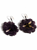 Dark Purple Petunia Statement Earrings