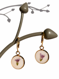 Tiny Purple Flower Mini Hoops