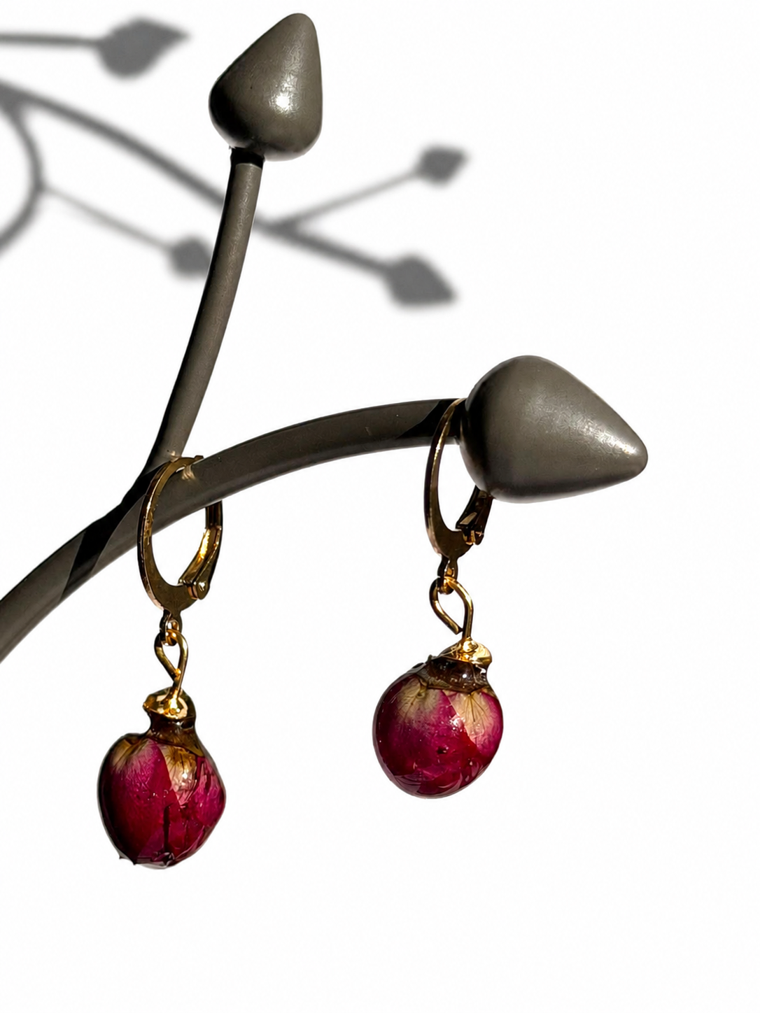 Real Rosebud Mini Hoops