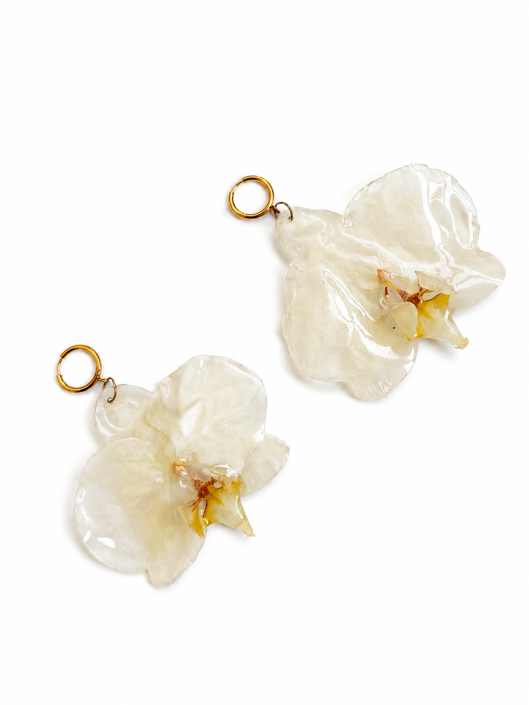 Real White Orchid Statement Earrings