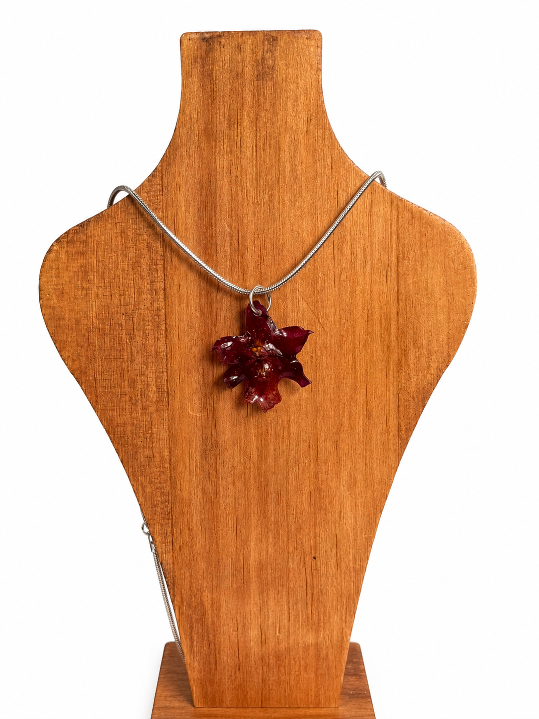 Real Burgundy Flower Necklace