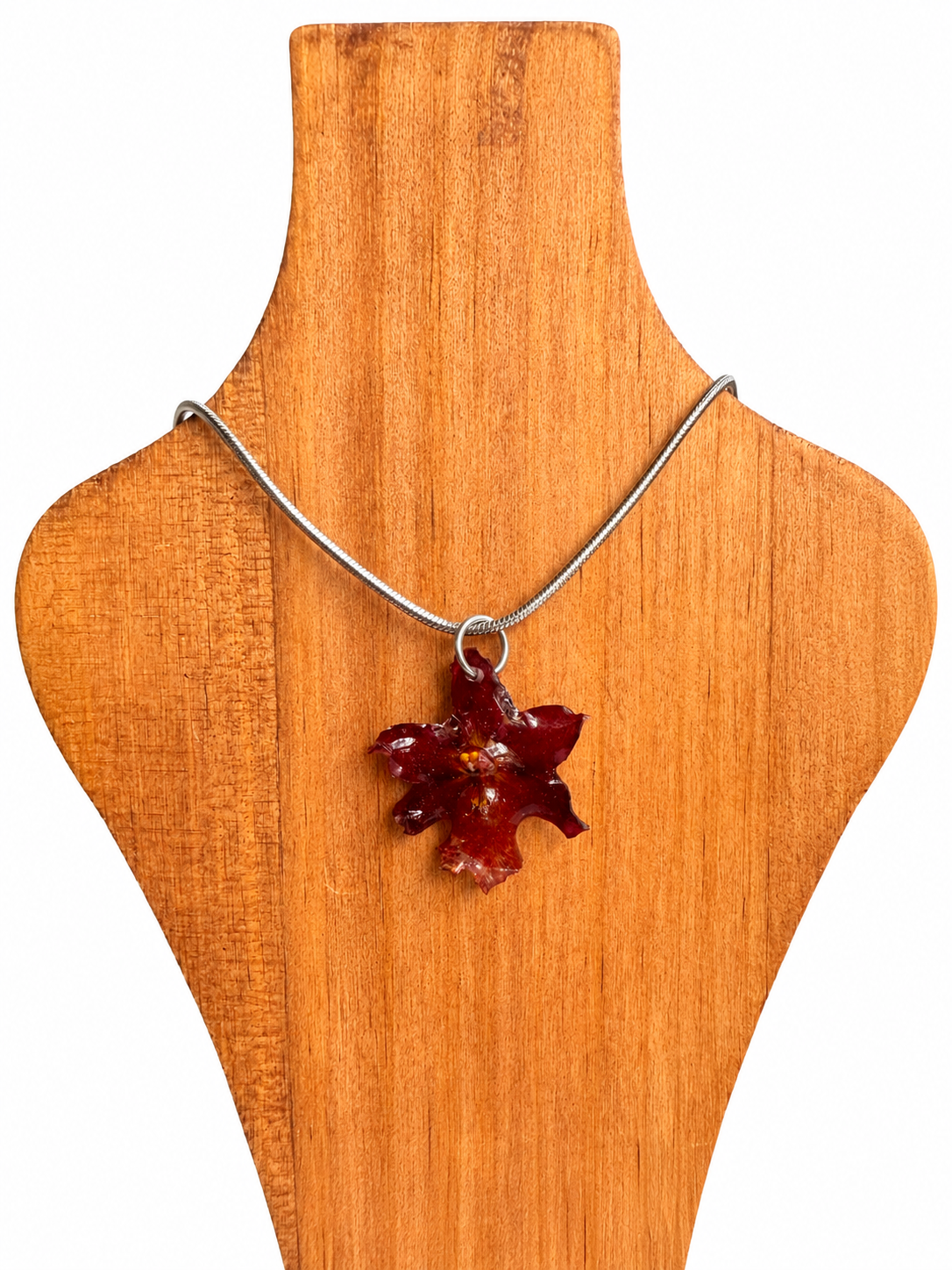 Real Burgundy Flower Necklace