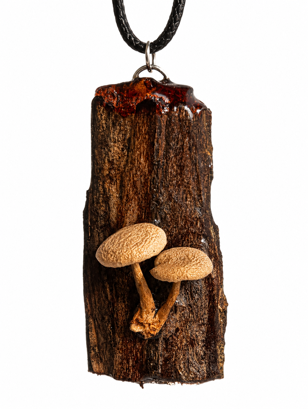 Real Beige Mushroom Bark Necklace