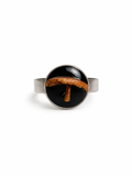 Real Mushroom Adjustable Silver Ring