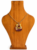 Real Purple and Yellow Pansy Necklace