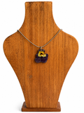 Real Dark Blue and Yellow Pansy Necklace
