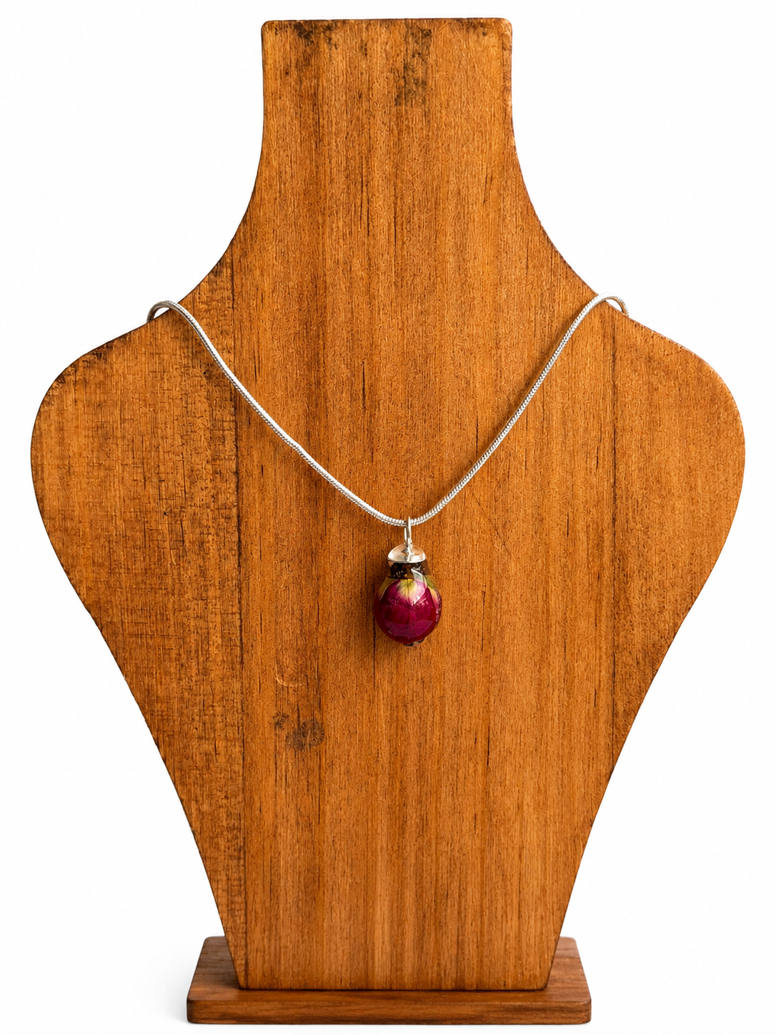 Real Rose Bud Necklace