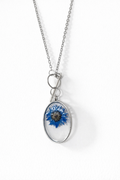 Preserved blue cornflower necklace