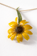 Sunflower pendant in clear resin