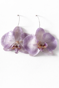 Purple orchid earrings in resin