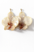 Butter yellow erchid earrings in resin