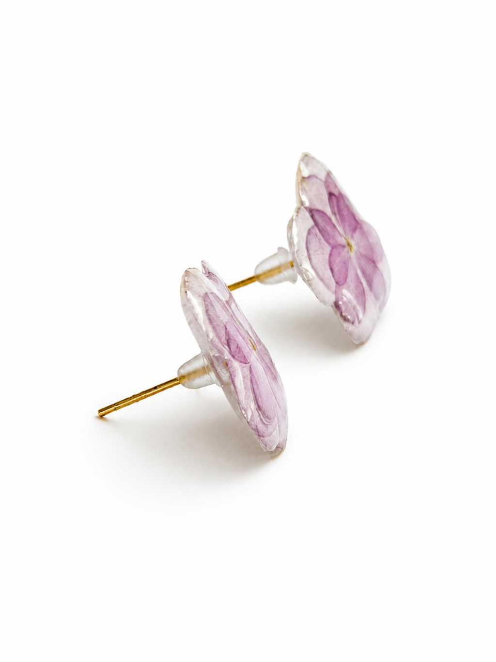 Real Hydrangea Stud Earrings