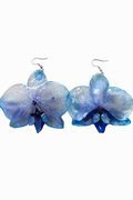 Real Blue Orchid Statement Earrings