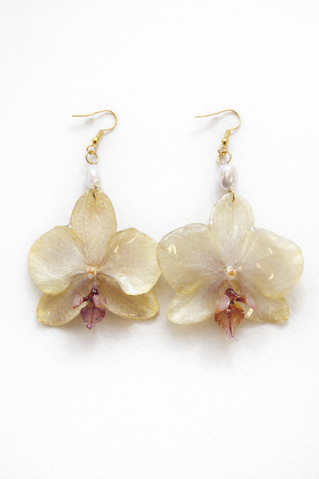 Yellow Orchid with Pearl