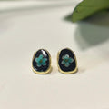 Teal Blossom Stud Earrings