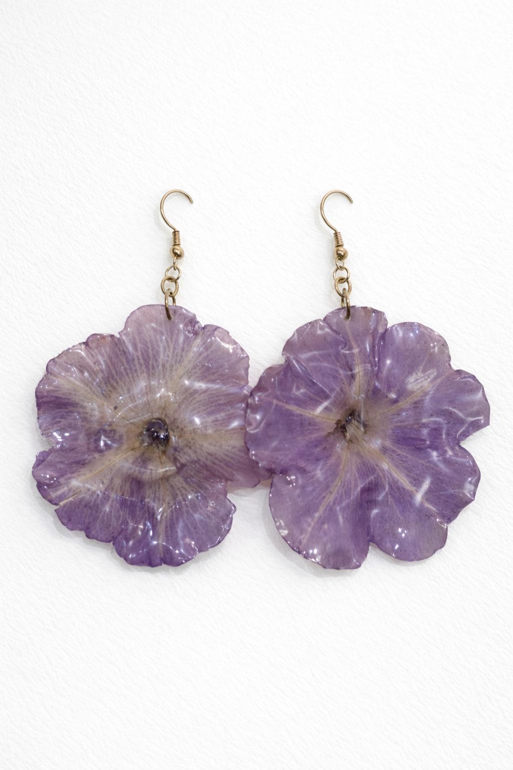 Lavender Petunia Statement Earrings