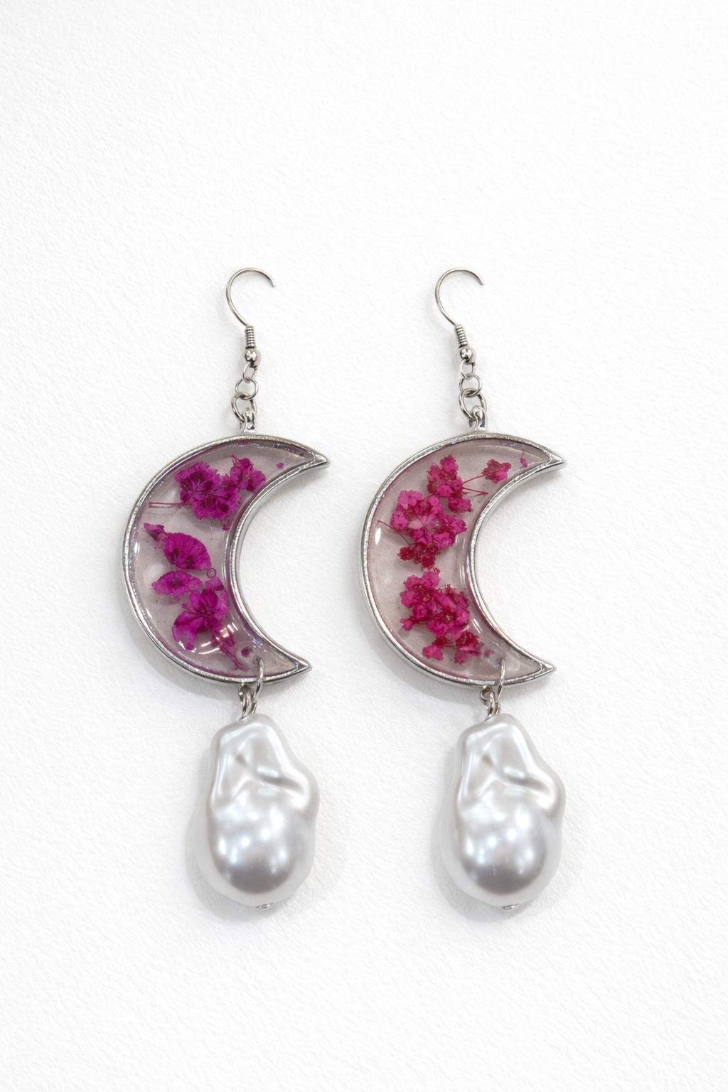 Fuchsia Moon Bloom Earrings