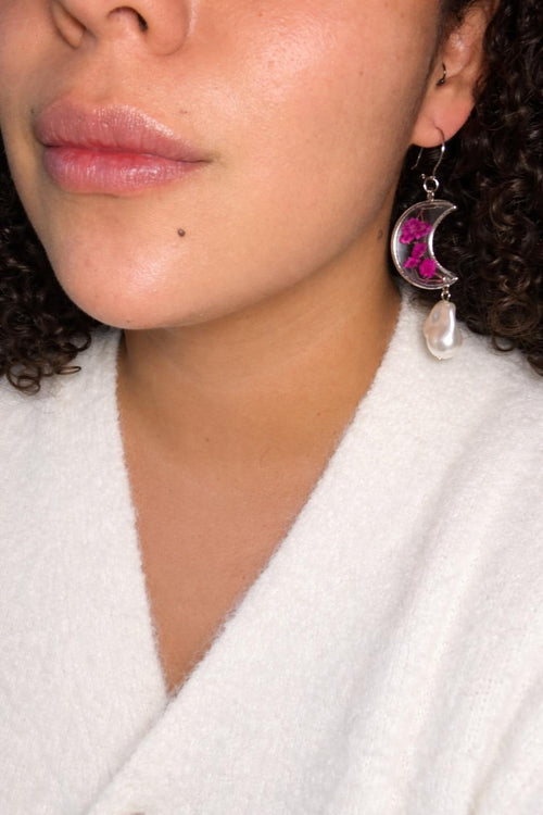Fuchsia Moon Bloom Earrings