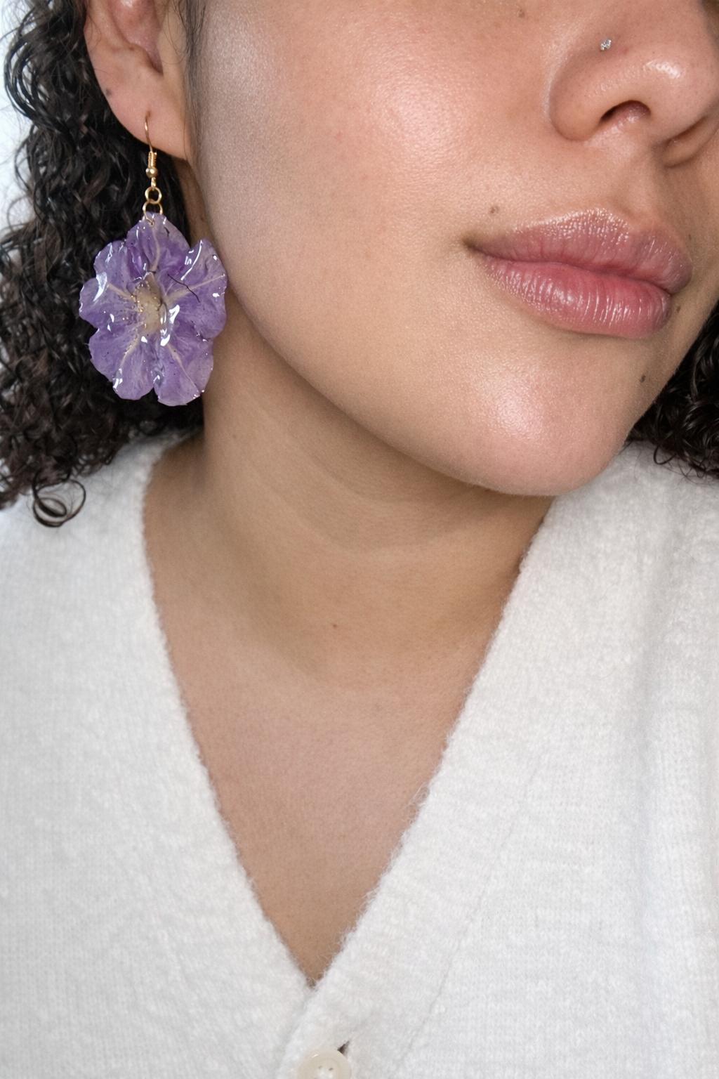 Lavender Petunia Statement Earrings